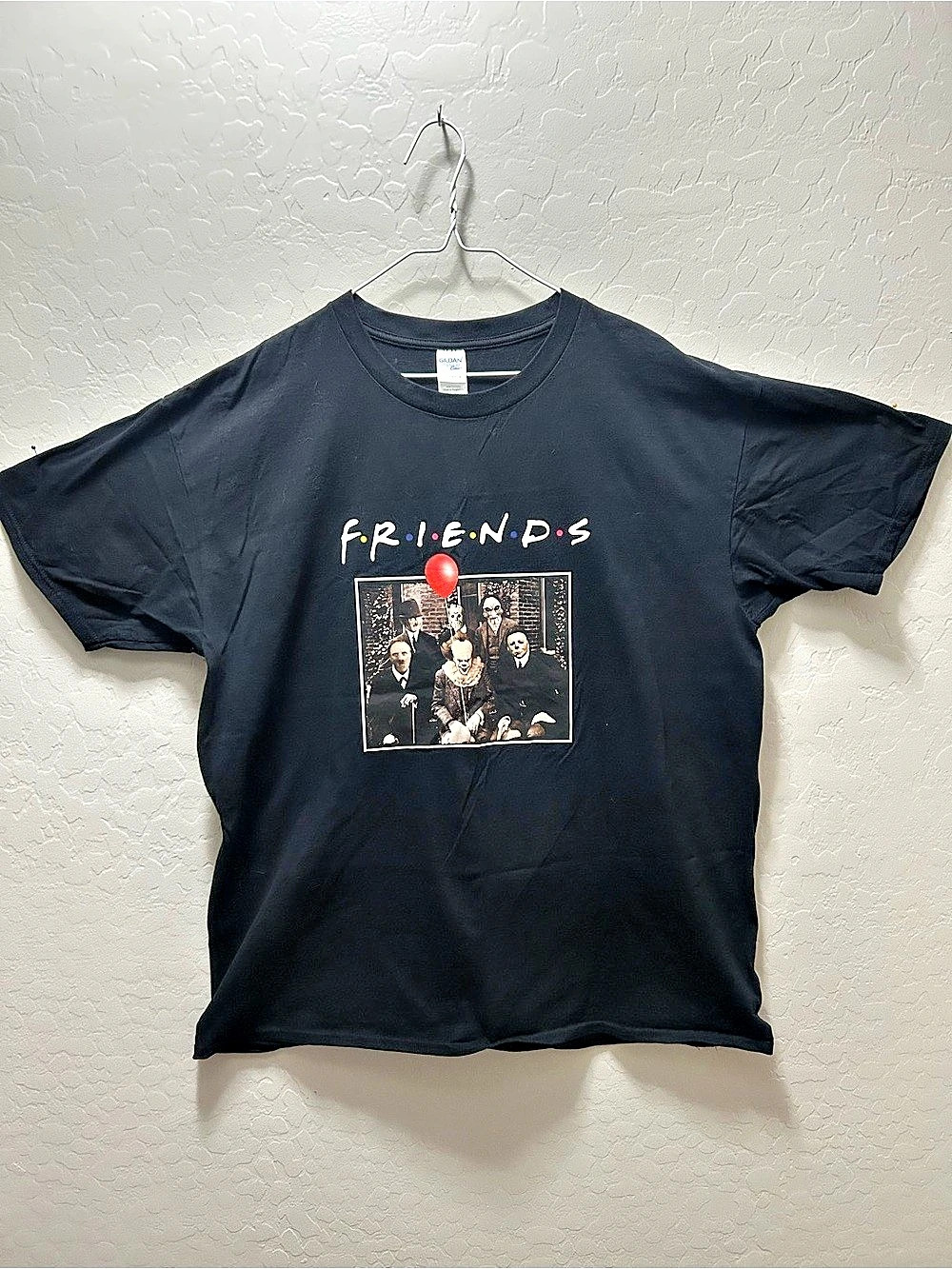 Horror Icons Friends Mashup Graphic T-Shirt Black 3XL